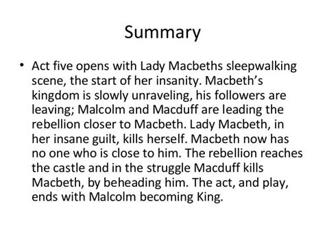 Macbeth Act 5 Summary and Analysis .